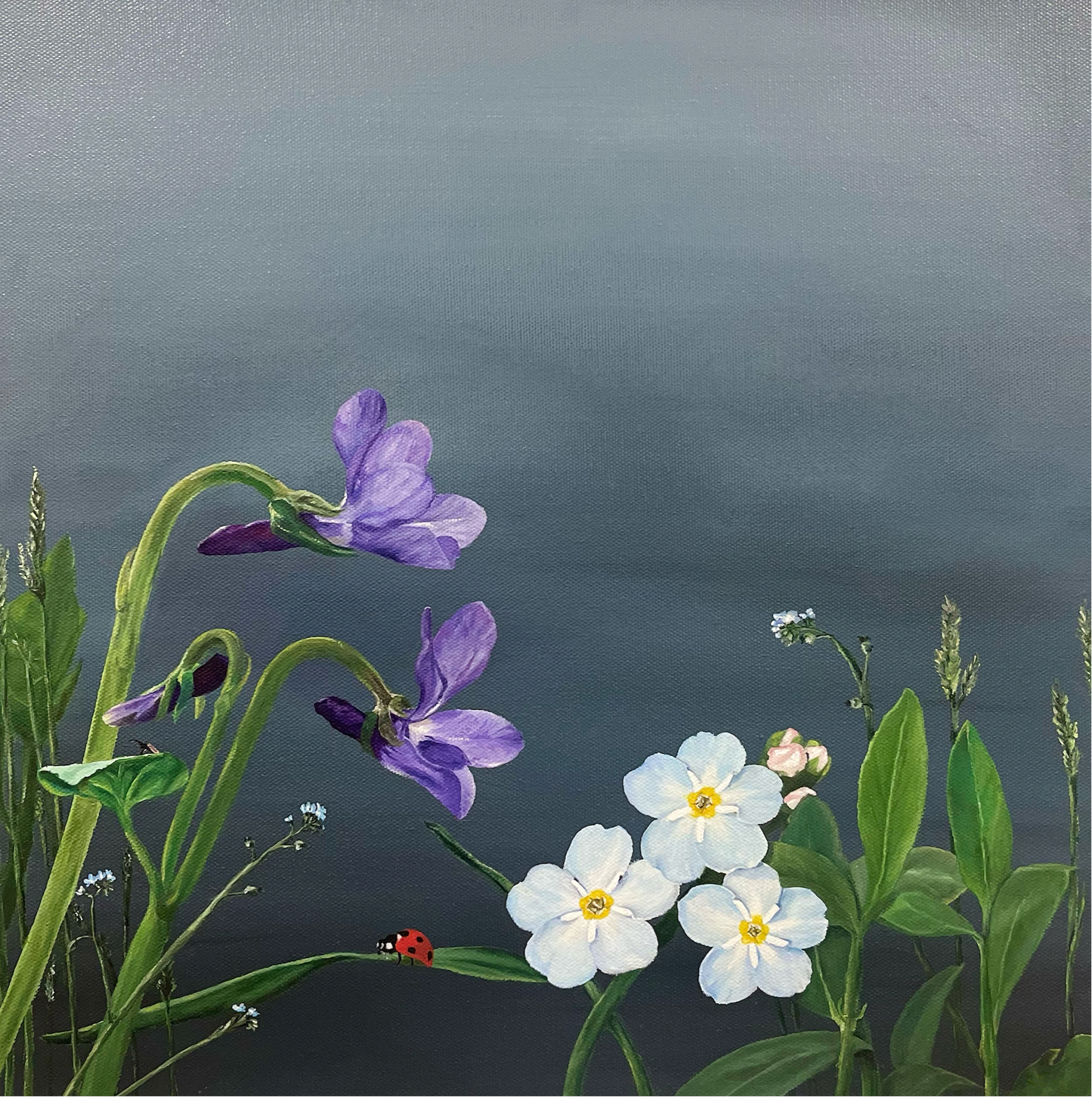 Blooming Blue I - Original Oil Painting